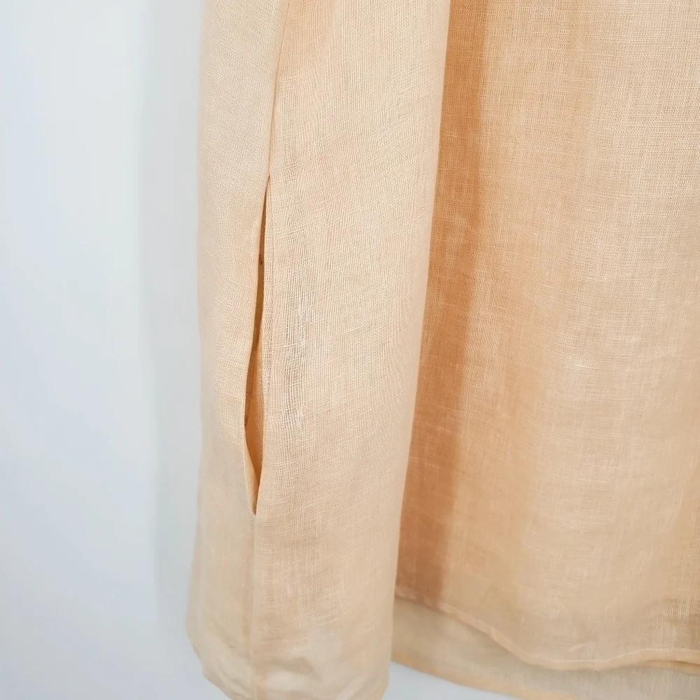 St. Roche 100% Linen Off Shoulder Embroidered Tassel Mini Dress